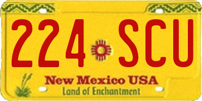 NM license plate 224SCU