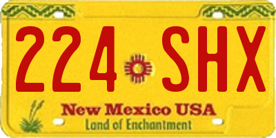 NM license plate 224SHX