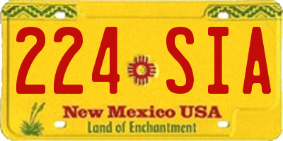 NM license plate 224SIA