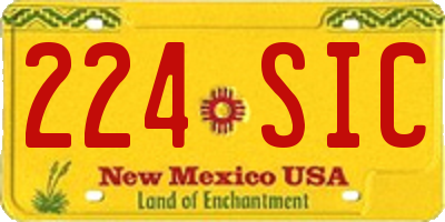 NM license plate 224SIC