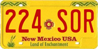 NM license plate 224SOR