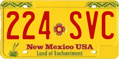 NM license plate 224SVC