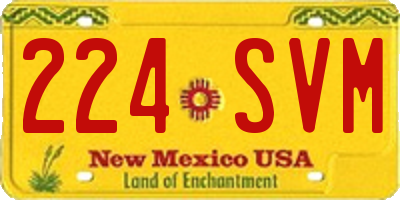 NM license plate 224SVM