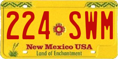 NM license plate 224SWM