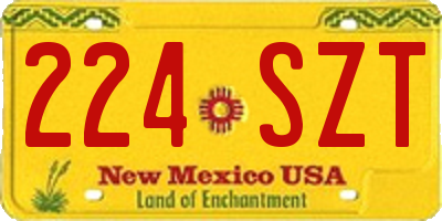 NM license plate 224SZT