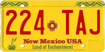 NM license plate 224TAJ