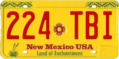 NM license plate 224TBI