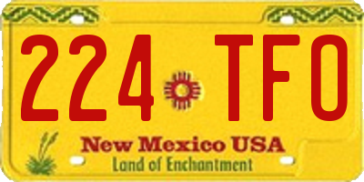 NM license plate 224TFO