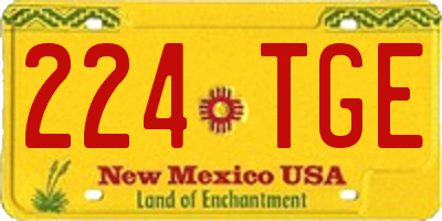 NM license plate 224TGE