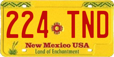 NM license plate 224TND