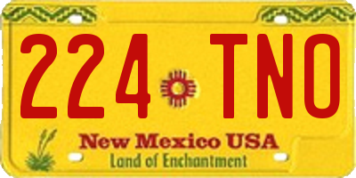 NM license plate 224TNO