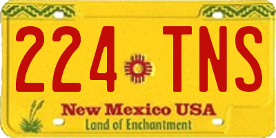 NM license plate 224TNS