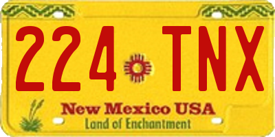 NM license plate 224TNX