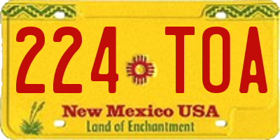 NM license plate 224TOA