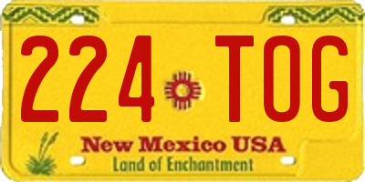 NM license plate 224TOG