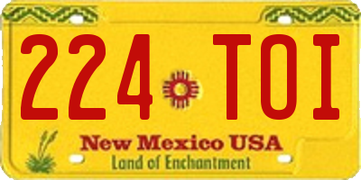 NM license plate 224TOI