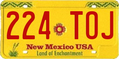NM license plate 224TOJ