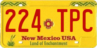 NM license plate 224TPC