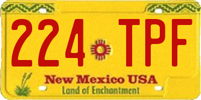 NM license plate 224TPF