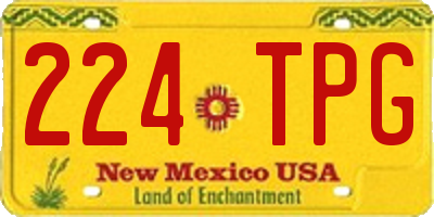 NM license plate 224TPG