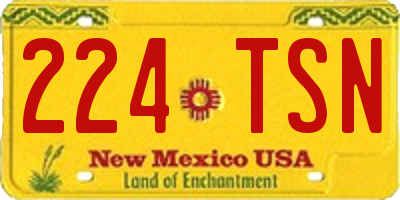 NM license plate 224TSN