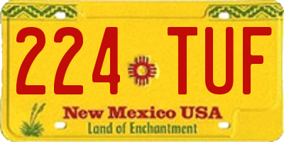 NM license plate 224TUF