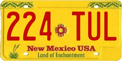 NM license plate 224TUL