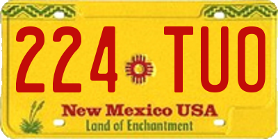 NM license plate 224TUO