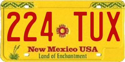 NM license plate 224TUX