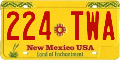 NM license plate 224TWA