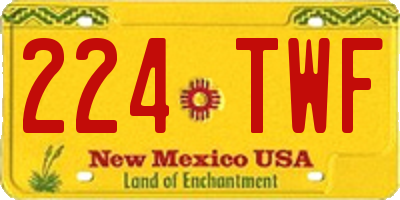 NM license plate 224TWF