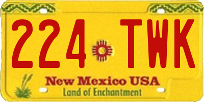 NM license plate 224TWK