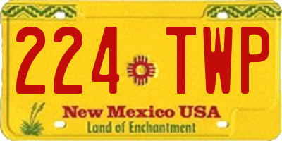 NM license plate 224TWP