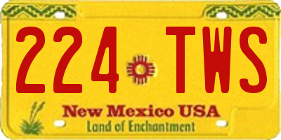 NM license plate 224TWS