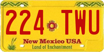 NM license plate 224TWU