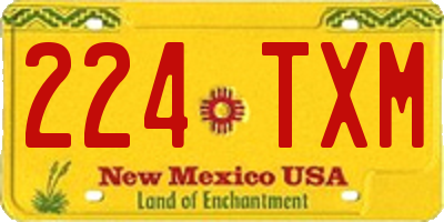NM license plate 224TXM