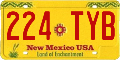 NM license plate 224TYB