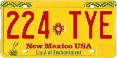 NM license plate 224TYE