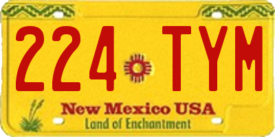 NM license plate 224TYM