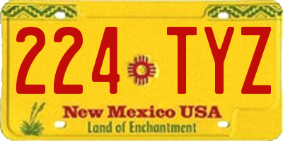 NM license plate 224TYZ