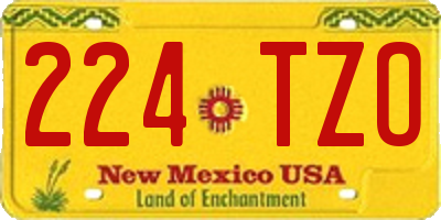 NM license plate 224TZO