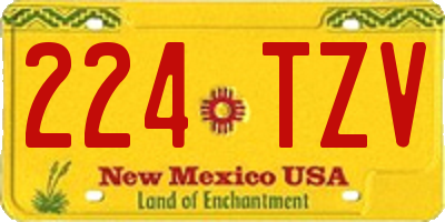 NM license plate 224TZV