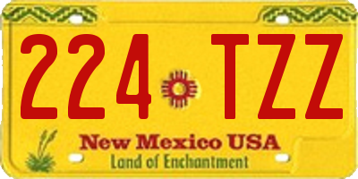NM license plate 224TZZ