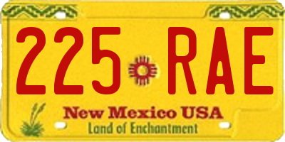 NM license plate 225RAE