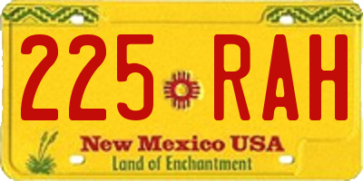 NM license plate 225RAH