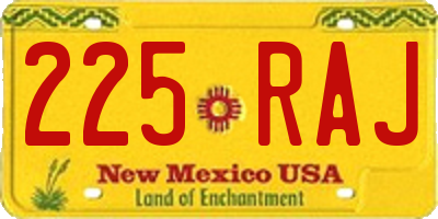 NM license plate 225RAJ