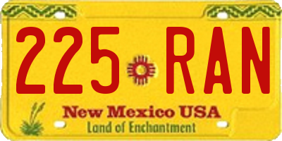 NM license plate 225RAN