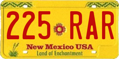 NM license plate 225RAR
