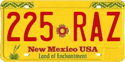 NM license plate 225RAZ