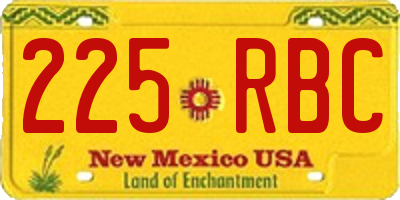 NM license plate 225RBC
